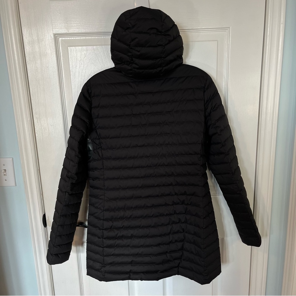 Atelier Noir by Rudsak Cortina Black Duck Down Quilted Coat Lamb Leather Trim L - Picture 3 of 16